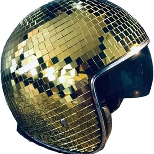 Retractable镜面酒吧节日迪斯科头盔装 Disco with Helmet 饰 ball