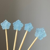 天然海蓝宝枫叶吊坠雪花裸石DIY编绳绕线镶嵌项链手链耳坠配饰