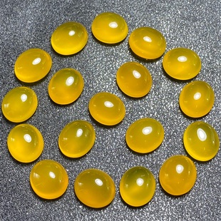 天然黄玉髓戒面裸石DIY蜜蜡色玛瑙椭圆蛋面镶嵌戒指手链项链耳钉