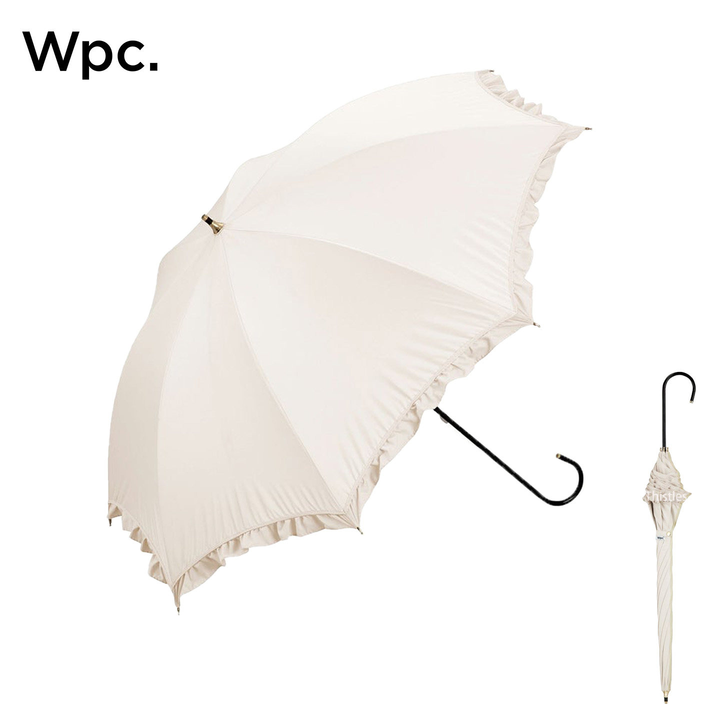 日本进口Wpc长柄伞晴雨伞防晒黑胶超轻花边parasol2026新款水族馆