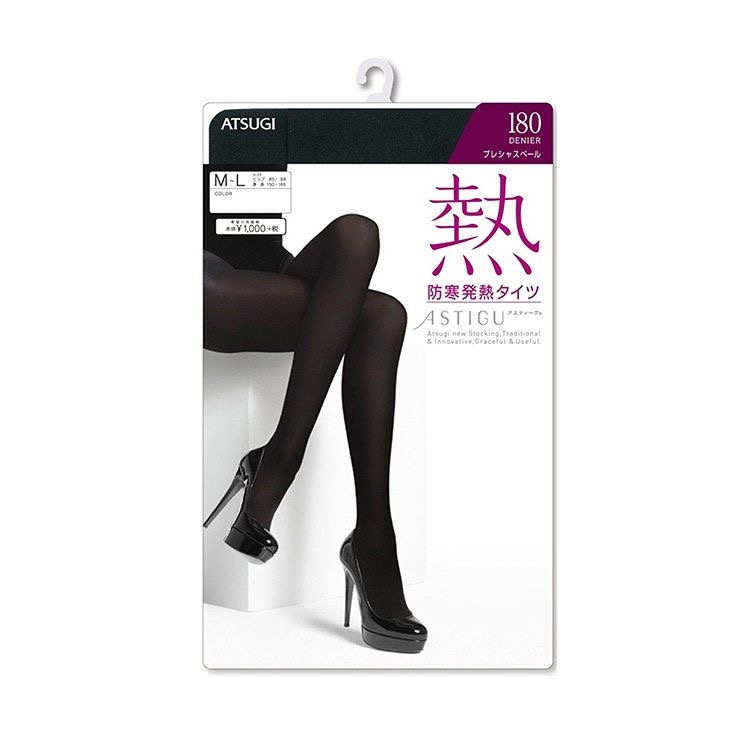 日本厚木热180D发热袜进口打底裤女丝袜春季祛湿防寒防静电连裤袜