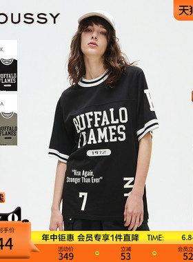MOUSSY 春季新品街头篮球风字母印花短袖T恤女028ISA90-2001