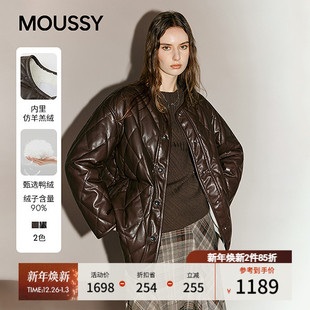 复古菱格圆领90羽绒夹克外套女028IAA30 新品 1042 2025冬季 MOUSSY