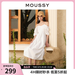 MOUSSY 夏季新品淑女风泡泡袖吊带连衣裙茶歇裙女010GS230-2660