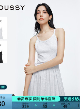 MOUSSY 夏季新品休闲慵懒风长款针织背心连衣裙028ISZ83-1231