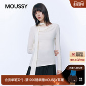 MOUSSY2026早春新品 1014 T恤028JSA80 清冷温柔风飘带荡领修身 长袖