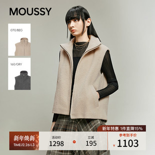 简约休闲风翻领保暖马甲外套女031IAA30 新品 1801 2025冬季 MOUSSY