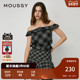 MOUSSY 0411 文艺港风多穿法格纹吊带上衣女028HAZ30 秋季 新品