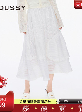 MOUSSY 淑女风不规则拼接仙女风蛋糕裙半身裙028ISZ31-3871
