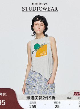 STUDIOWEAR x MOUSSY春季新品撞色几何印花背心028ISA90-3401