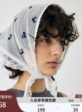 MOUSSY 2026春季新品温柔灵落小碎花蕾丝拼接围巾010ISP56-6261