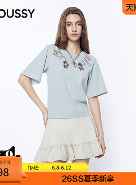 MOUSSY&Monchhichi合作款 2026夏季新品项链印花T恤028JSZ01-1002