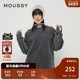 MOUSSY 2081 简约男友风做旧圆领宽松卫衣女028HAA80 秋季 新品