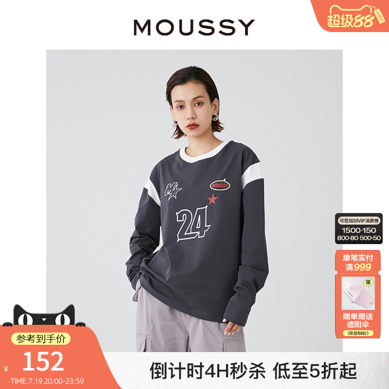 MOUSSY美式复古街头风印花T恤