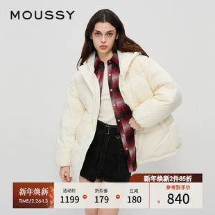 羽绒服028HA930 MOUSSY 90鸭绒连帽简约中性短款 新品 0141 冬季