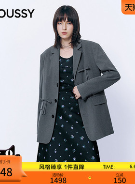 MOUSSY 2026春季新品甜酷风蝴蝶结拼接休闲西装外套028JSA30-1014