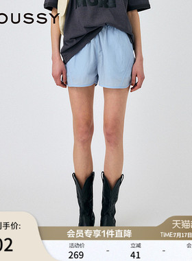MOUSSY 夏季新品休闲运动户外风松紧短款休闲裤010IS631-3051