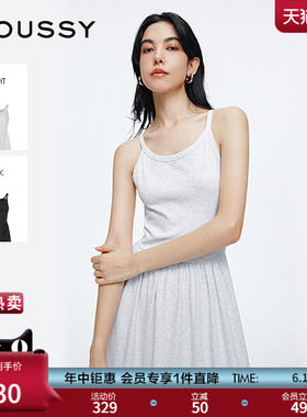 MOUSSY 夏季新品休闲慵懒风长款针织背心连衣裙028ISZ83-1231