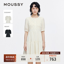 MOUSSY 2025夏季新品甜美田园风打揽泡泡袖连衣裙女028ISA33-4141