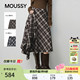 半身裙028IAA31 复古格纹不规则裙摆长款 1027 秋冬新品 MOUSSY