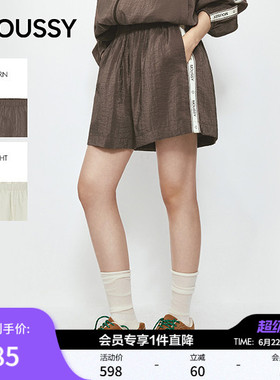 MOUSSY 2026夏季新品复古风撞色条纹休闲宽松短裤女032JSA31-1001