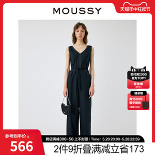 气质通勤棉麻尼龙腰带连体裤 MOUSSY 新品 1970 夏季 女010GSS30