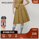 MOUSSY 1561 复古爷爷风智性百褶裙半身裙女010HAS31 秋季 新品