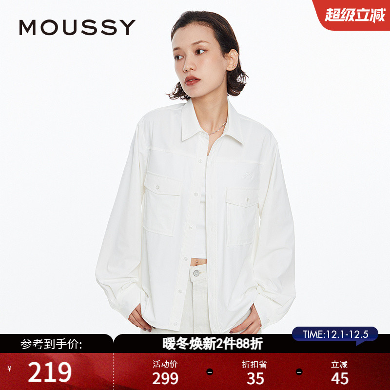 MOUSSYcleanfit刺绣LOGO衬衫