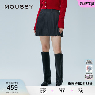 1101 MOUSSY 夏季 新品 甜美学院风A字百褶裙半身裙女028HAZ30