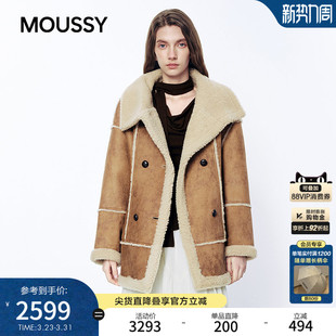 复古做旧风羊毛皮翻领保暖外套028JSC30 新品 1067 2026春季 MOUSSY