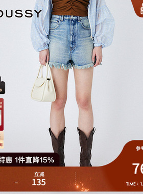 MOUSSY 夏季新品五分毛边牛仔裤010HSA11-0560