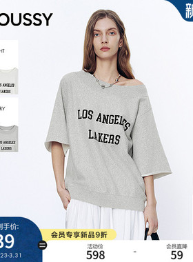 MOUSSY 2026春季新品慵懒休闲风字母印花短袖T恤女028JSA90-1024