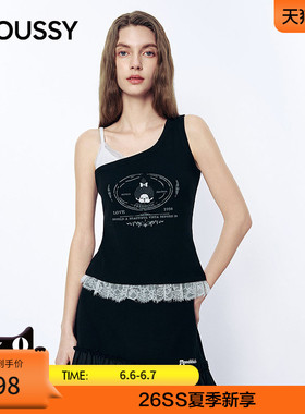 MOUSSY&Monchhichi合作款2026夏季新品蕾丝拼接吊带028JSZ01-1003