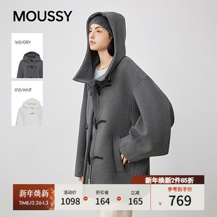 慵懒风廓形宽松牛角扣毛呢大衣028IAA30 新品 0211 2025秋季 MOUSSY