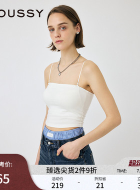 MOUSSY 春季新品简约纯色肩带可调节修身吊带衫010IA180-3721