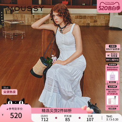 MOUSSY 春季新品波西米亚风度假吊带连衣裙女028ISZ33-1301