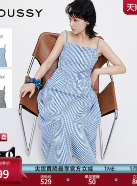 MOUSSY 春季新品文艺田园风格纹刺绣吊带连衣裙028ISA33-0007