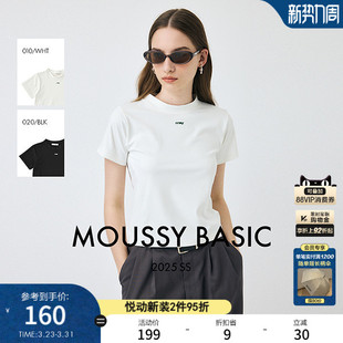 夏季 T恤女010IS480 新品 短袖 6731 小高领简约两色短款 MOUSSY