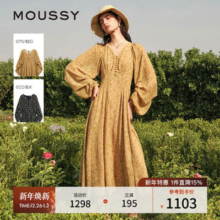 南法度假风碎花气质浪漫连衣裙028ISX33 新品 3711 秋季 MOUSSY
