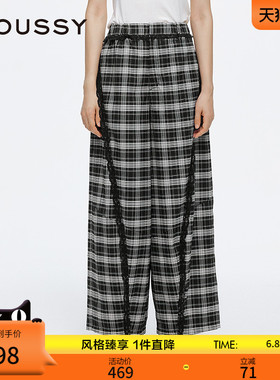 MOUSSY 春季新品休闲慵懒风蕾丝花边宽松休闲裤028ISA31-3551