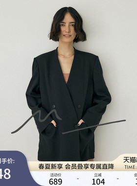 MOUSSY 春季新品M系列格雷系清冷知性西装外套010HA230-1201