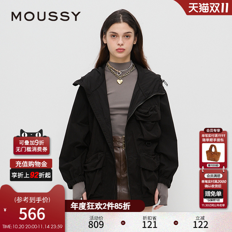 MOUSSY 秋季新品山系户外风公转多口袋夹克外套028HAA30-2071