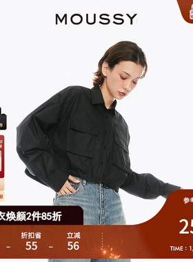 MOUSSY 春季新品抽绳短款衬衫女028HSA30-0761