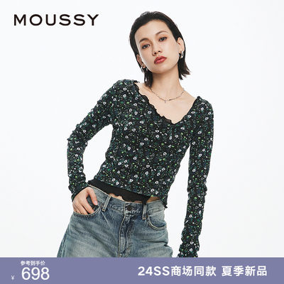 MOUSSY法式优雅淑女风针织开衫