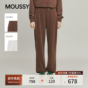 女028IAA81 MOUSSY 休闲简约风松紧束脚休闲长裤 新品 1005 2025冬季