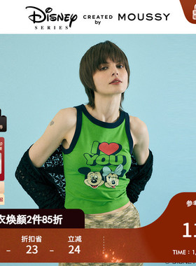 MOUSSY 夏季新品迪士尼联名甜辣印花TANK背心女010HSQ90-0280