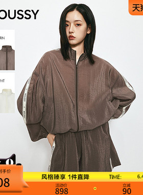 MOUSSY 2026夏季新品复古通勤风下摆抽绳翻领外套女032JSA30-1001