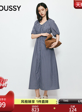 【爆品回归】MOUSSY 2026夏季新品复古格子连衣裙028JSX33-1011