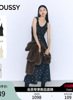 MOUSSY 2026春季新品清新小碎花约会无袖长款连衣裙010JS333-2321