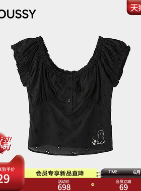 MOUSSY 潦草小狗系列2026夏季新品温柔风泡泡袖衬衫028JSZ01-1014
